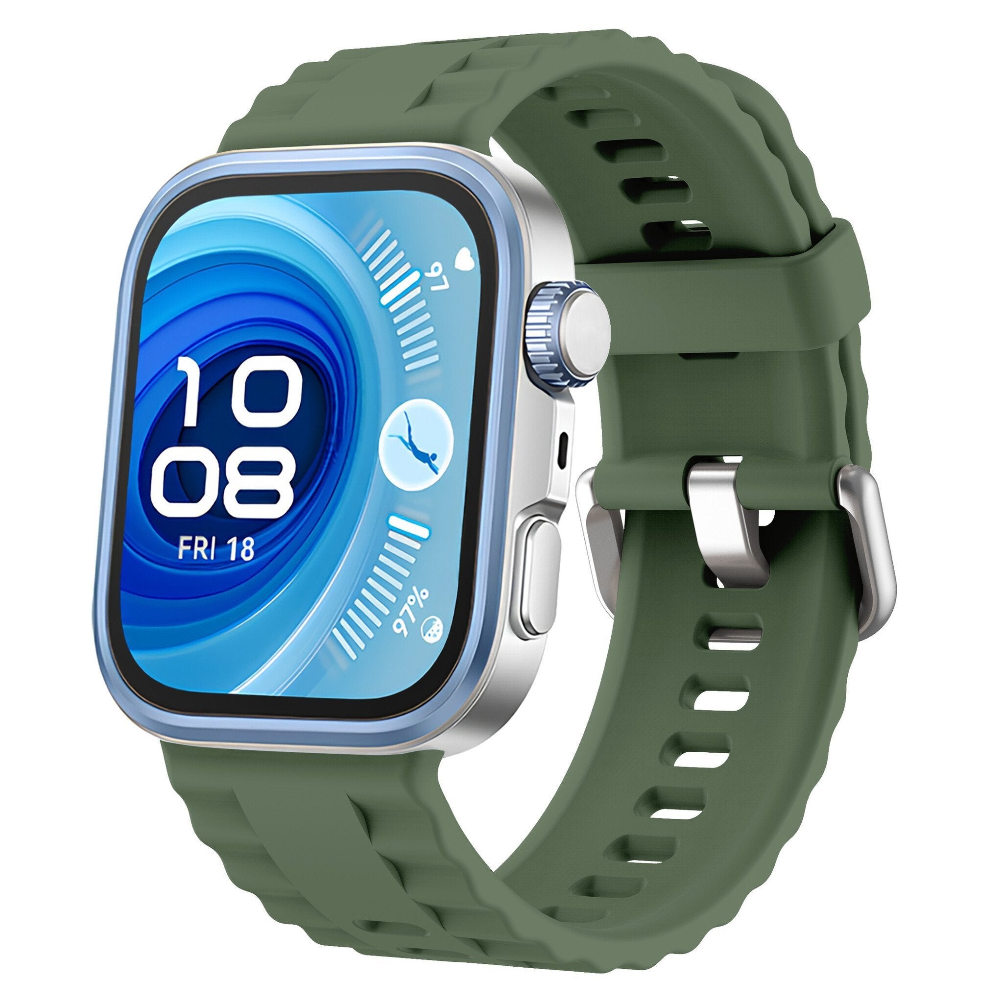 Correa silicona Classic Huawei Watch Fit 4 Pro (verde oscuro)