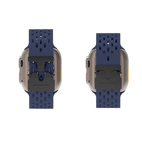 Apple Watch siliconen air bandje met P-Buckle (donkerblauw)