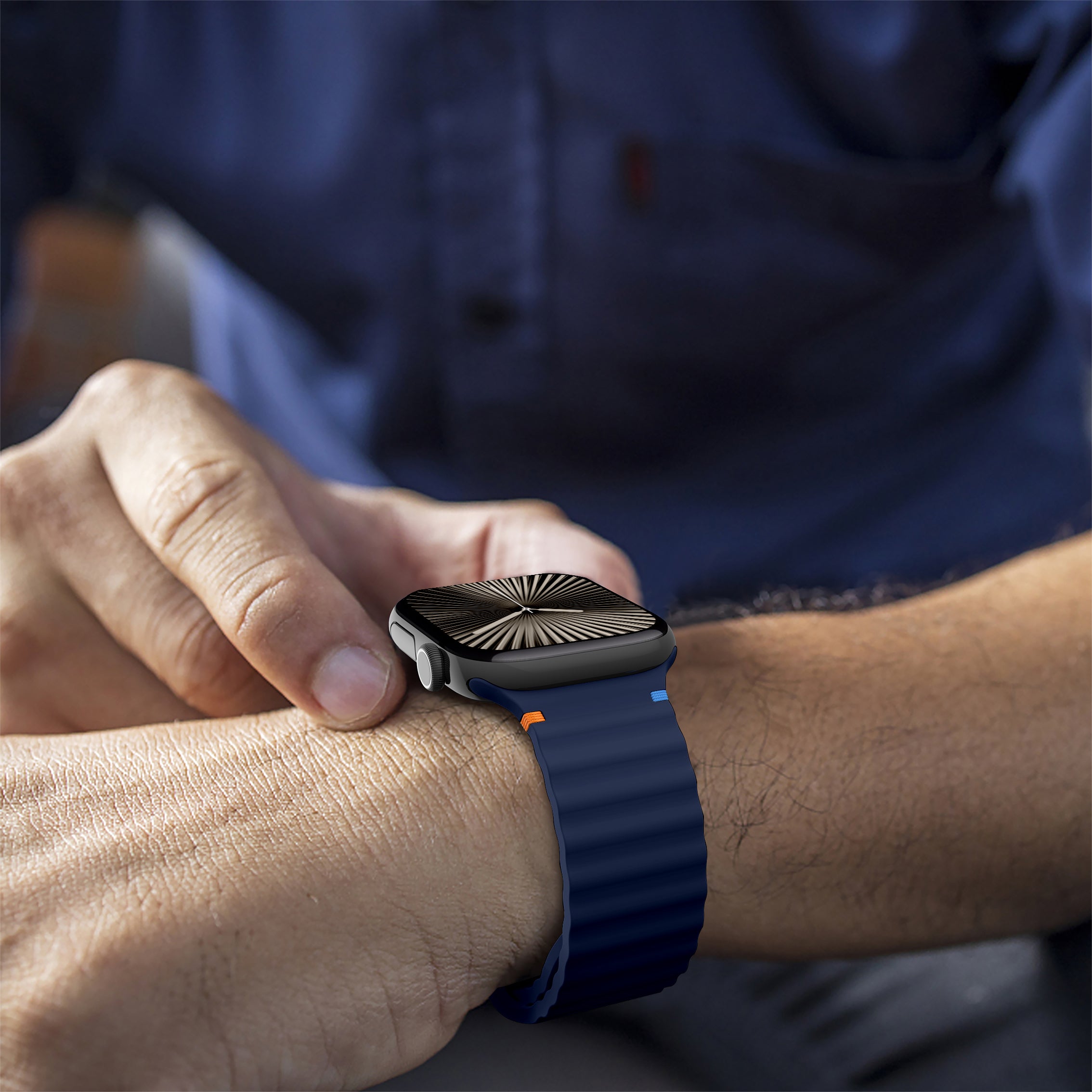 Apple Watch Wave Silicone Strap (Dark Blue)