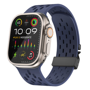 Apple Watch siliconen air bandje met P-Buckle (donkerblauw)