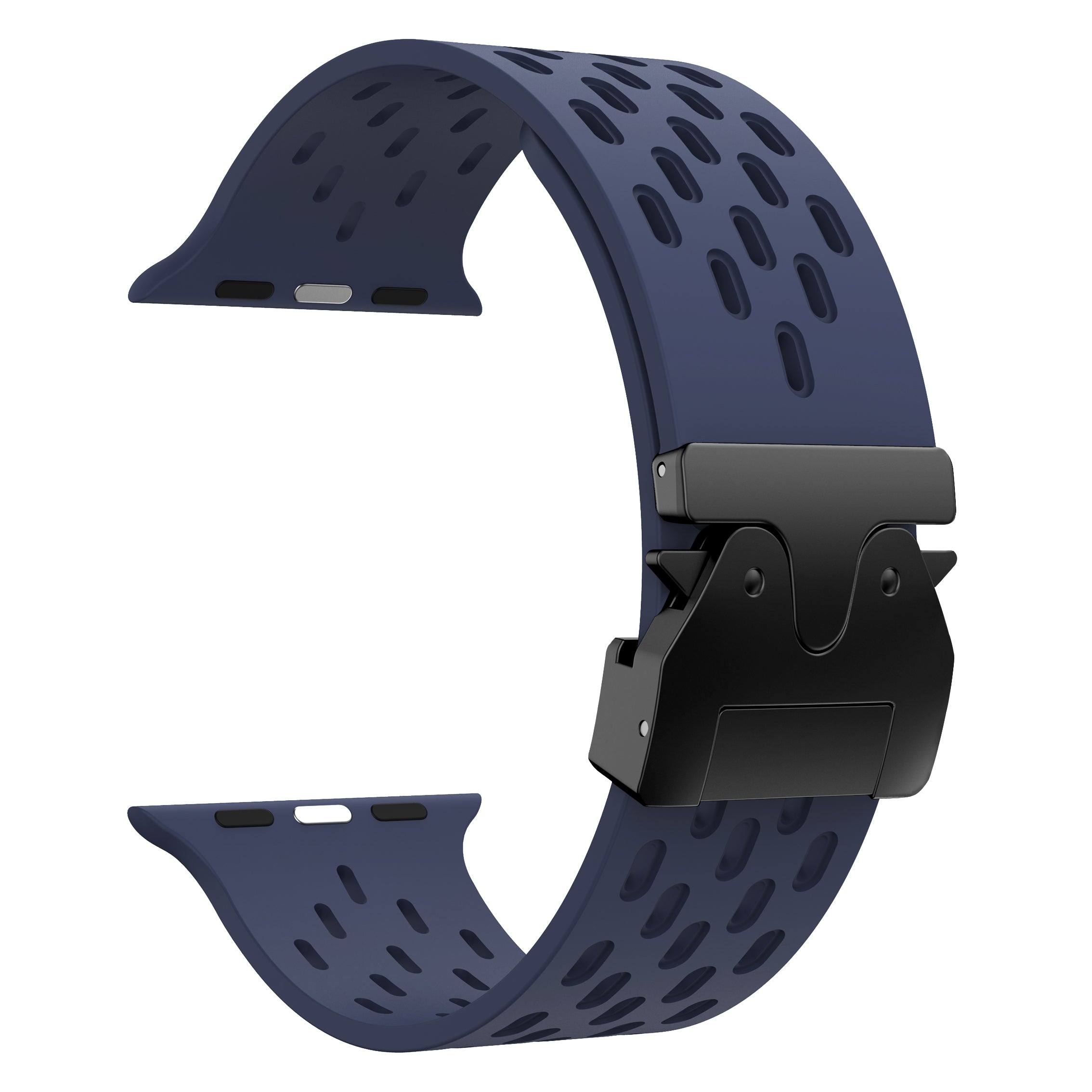 Apple Watch Silikonarmband mit P-Schnalle (Dunkelblau)