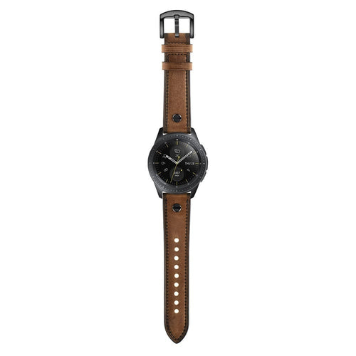 Amazfit GTR Mini geschraubtes Lederarmband (Dunkel Braun)