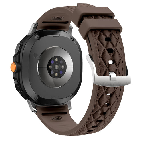 Samsung Galaxy Watch 8 - 40mm Diamond Leather Hybrid Strap (Dark Brown)