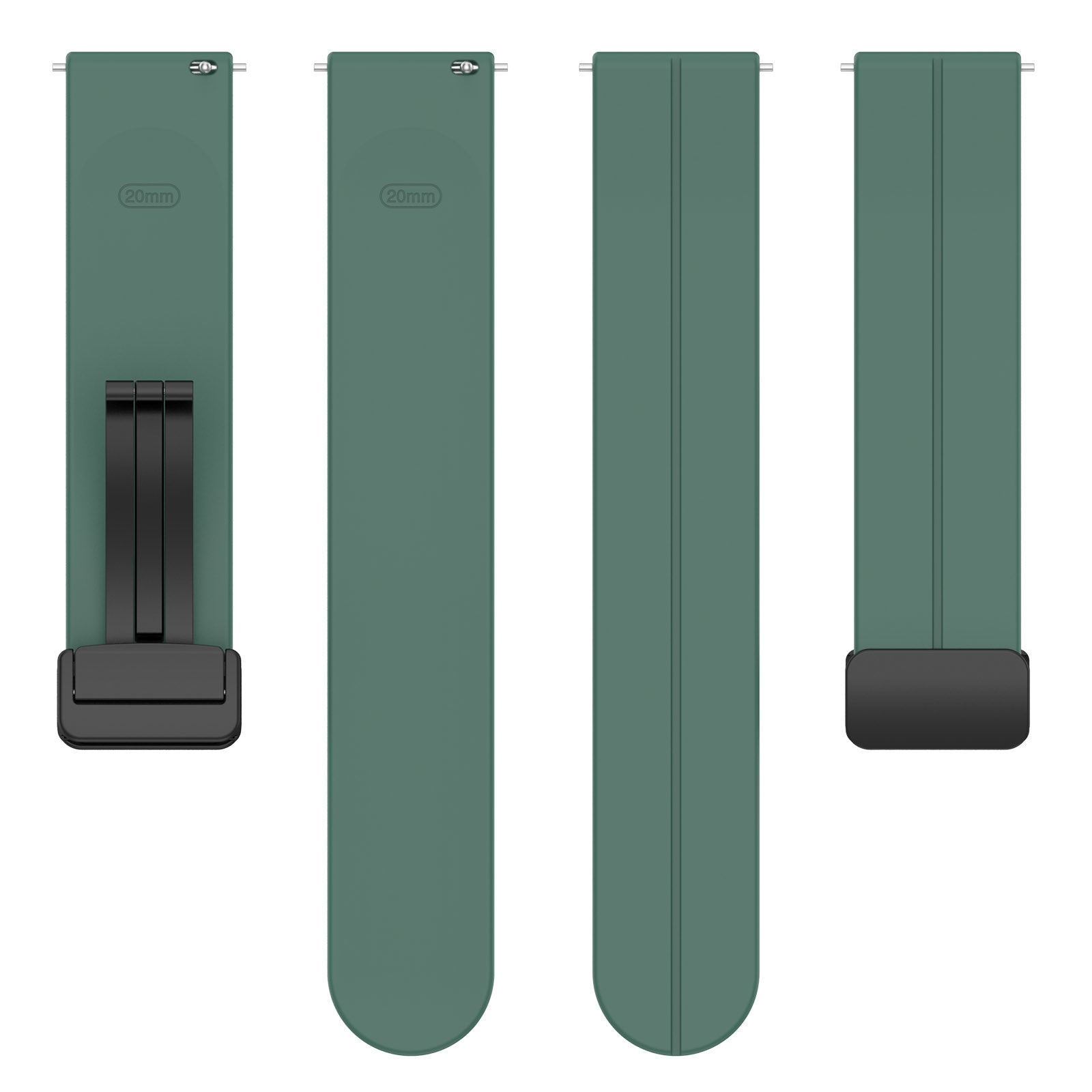 Coros Apex 42mm D-Buckle Silicone Strap (Dark Green)