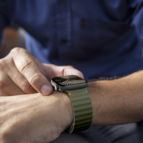 Correa silicona Wave Apple Watch (verde oscuro)