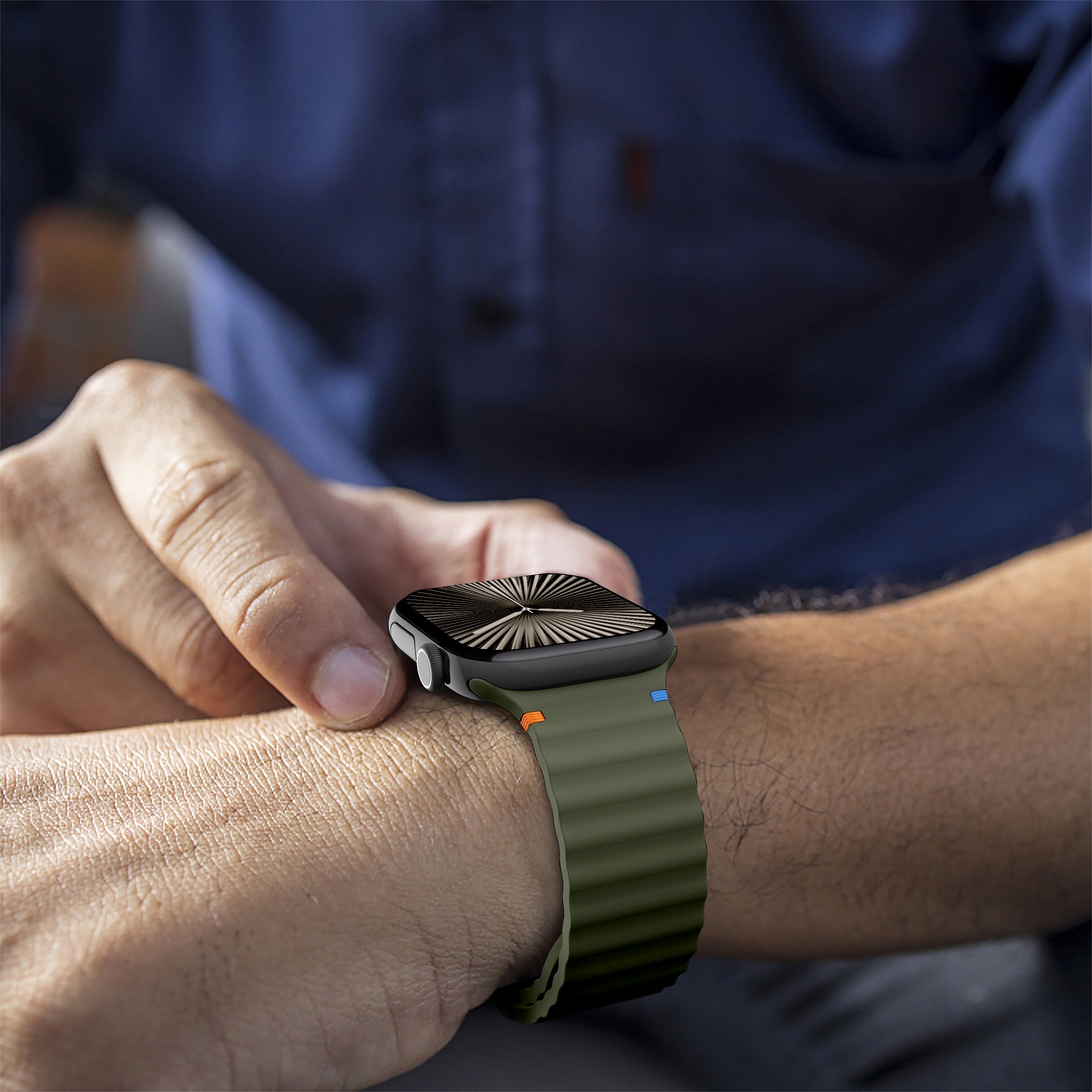 Correa silicona Wave Apple Watch (verde oscuro)
