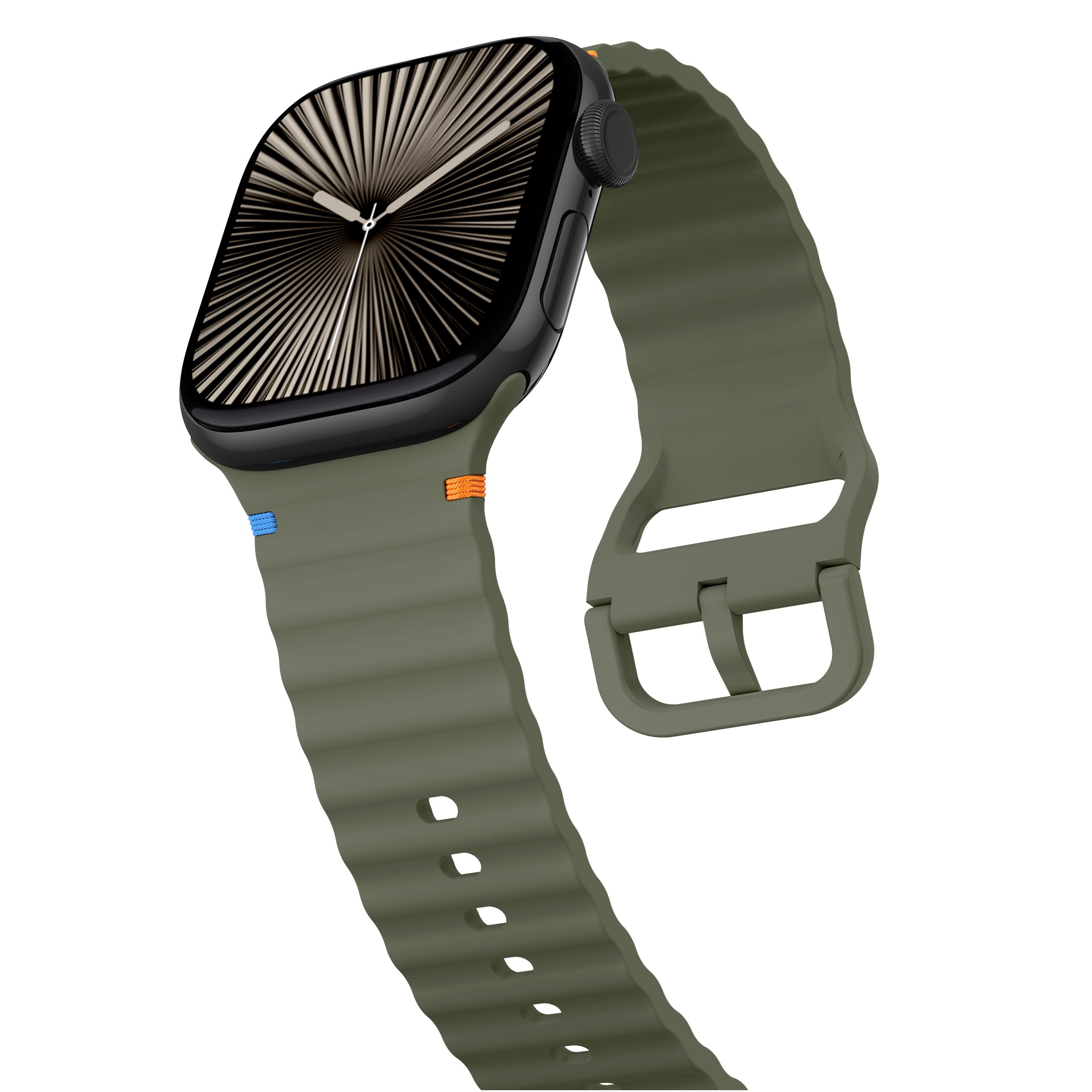Correa silicona Wave Apple Watch (verde oscuro)
