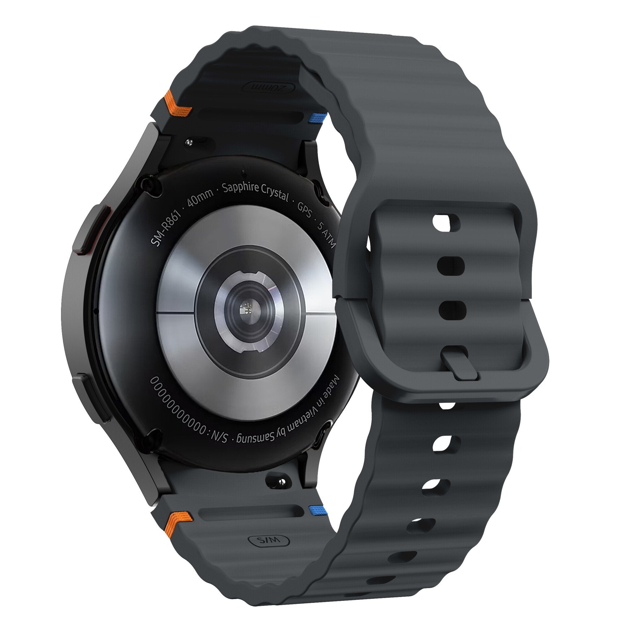 Correa ondulada Samsung Galaxy Watch 4 44mm 4 Classic 42mm (grafito)