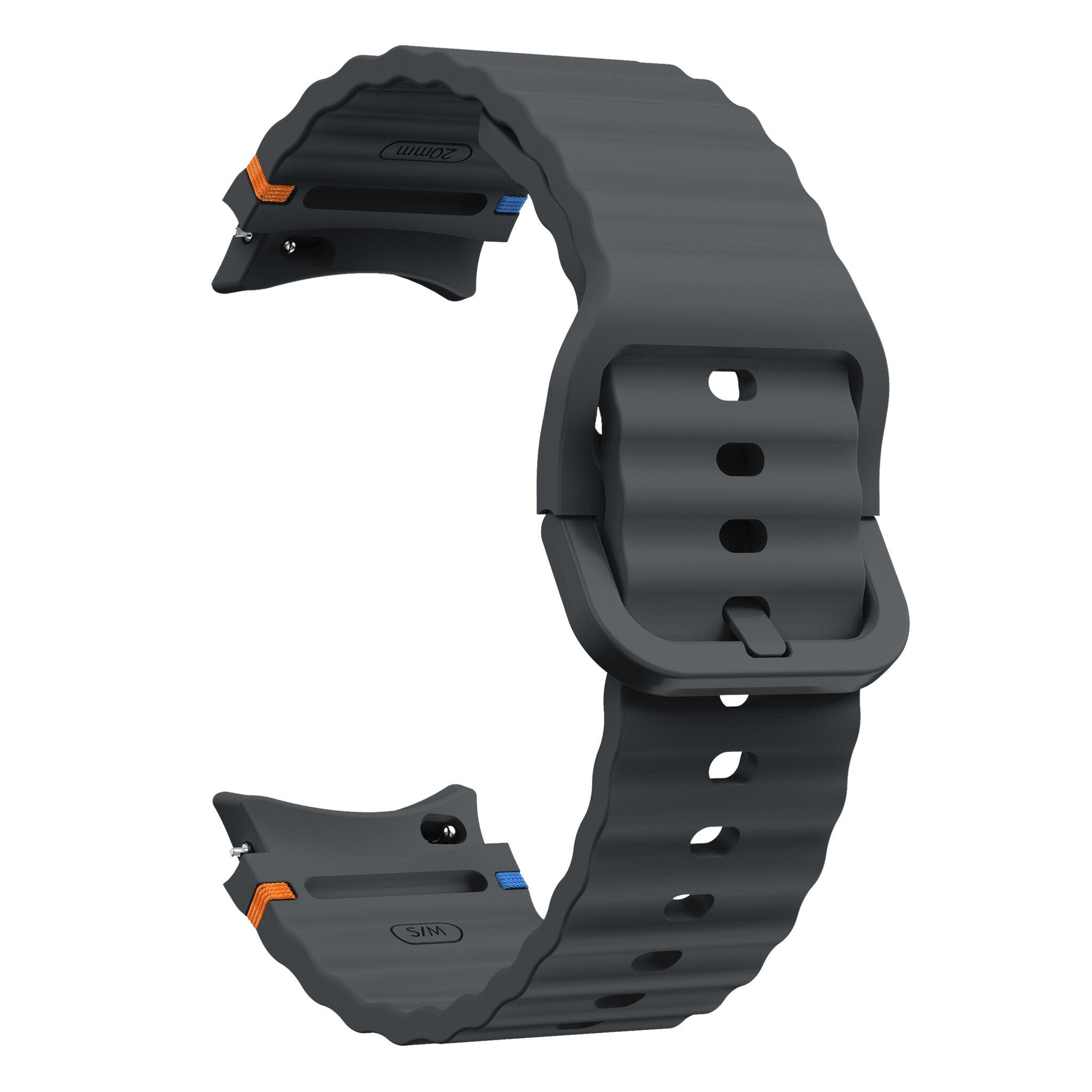 Correa ondulada Samsung Galaxy Watch 4 44mm 5 40mm (grafito)