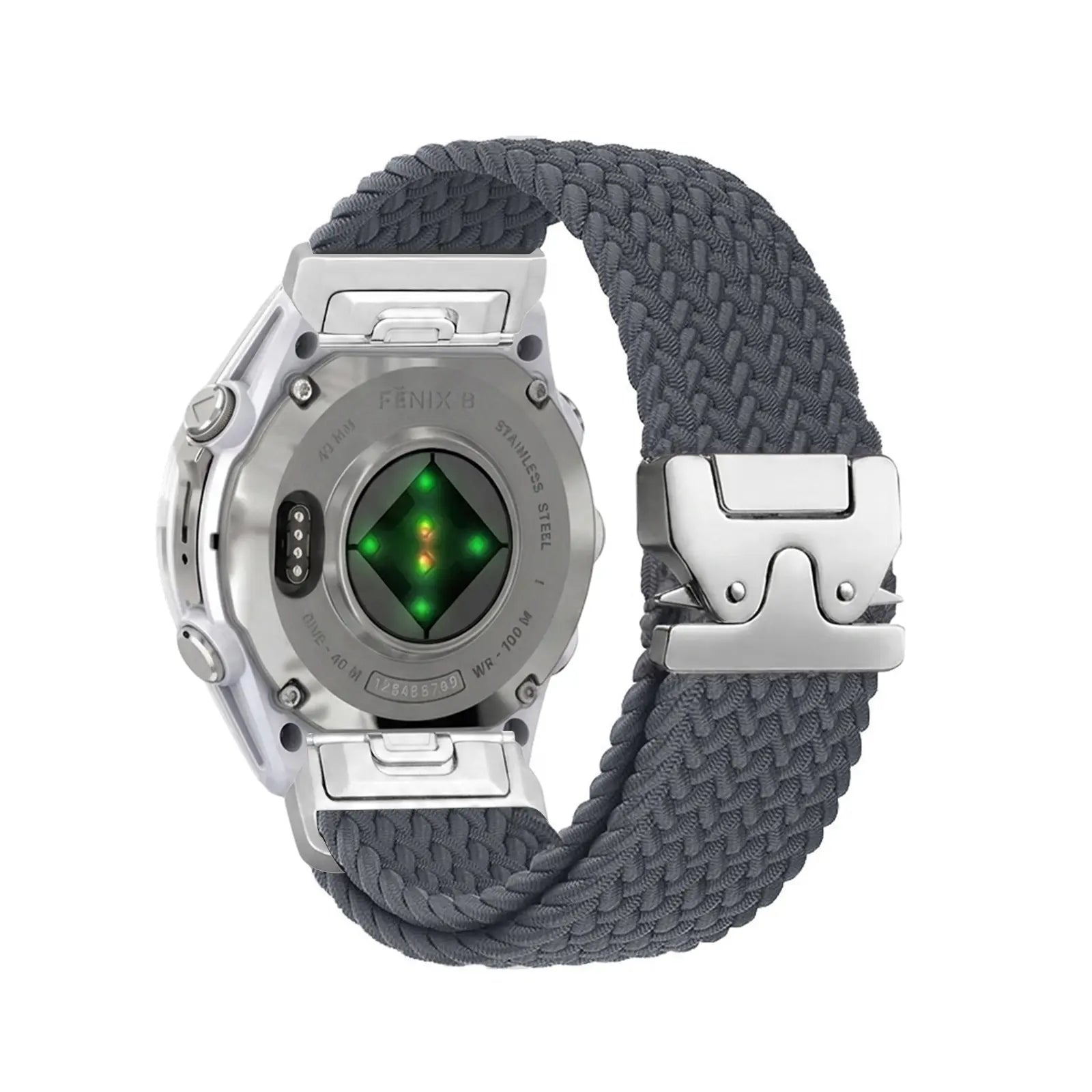 Garmin Epix Pro (Gen 2) 47mm gevlochten band met P-buckle (donkergrijs met zilver)