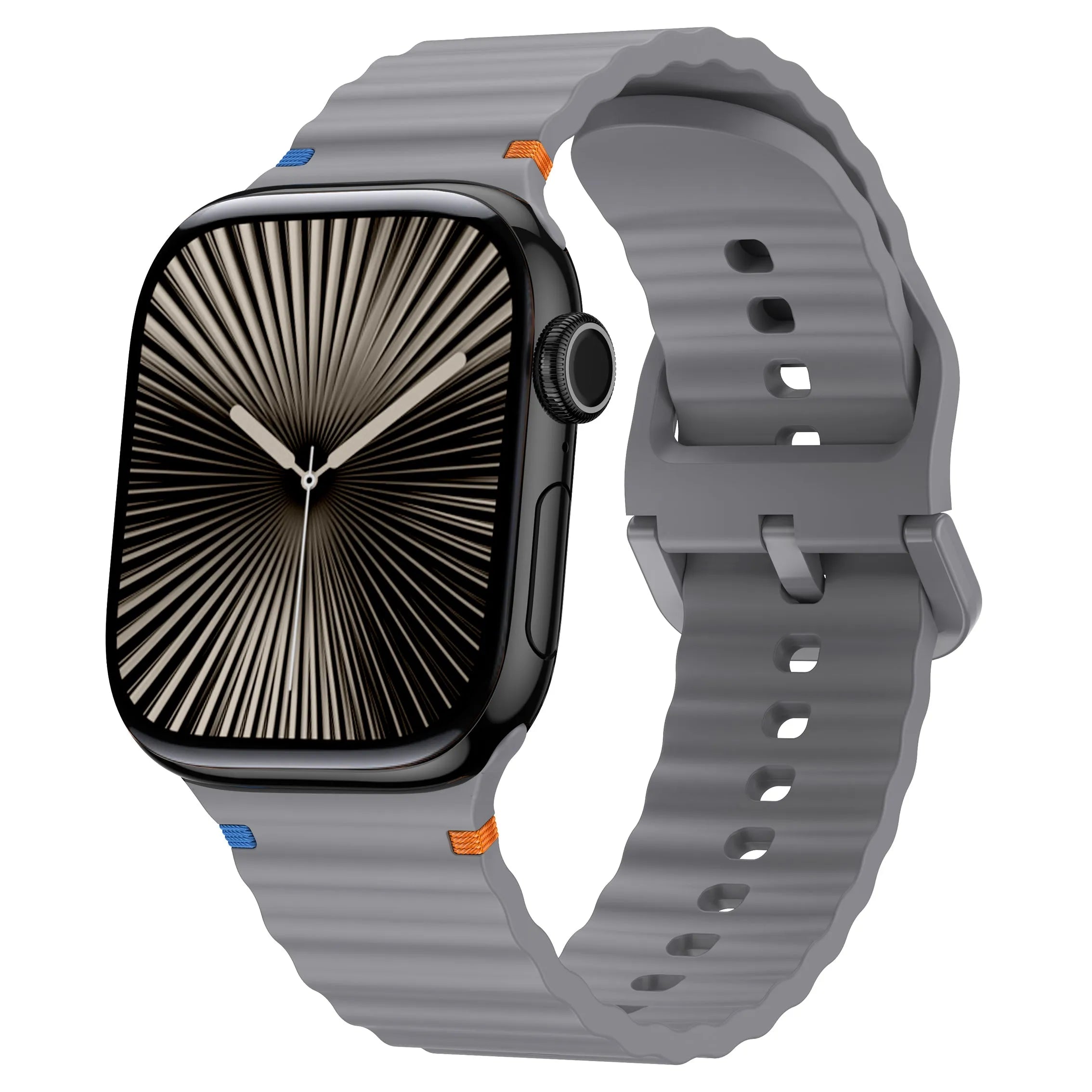 apple watch wave silicone strap gray
