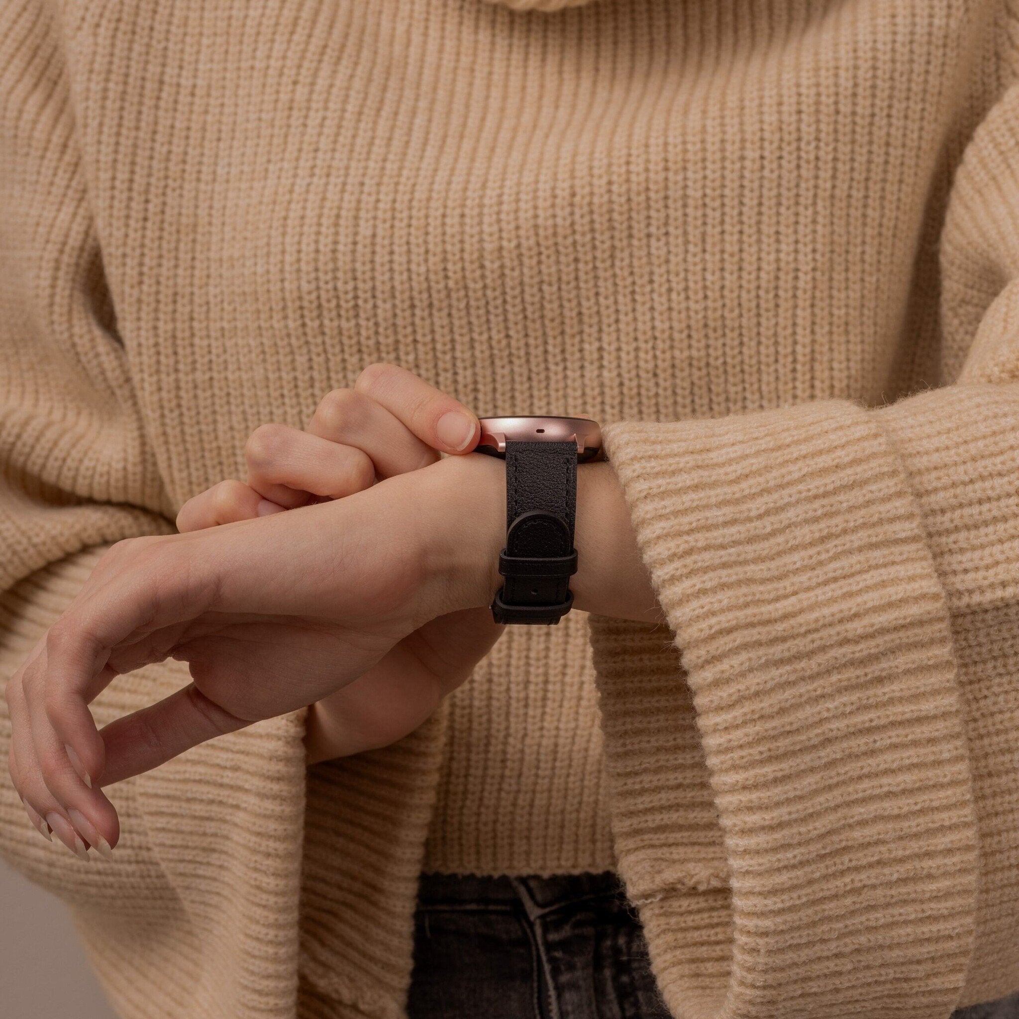 Correa cuero OnePlus Watch (negro)