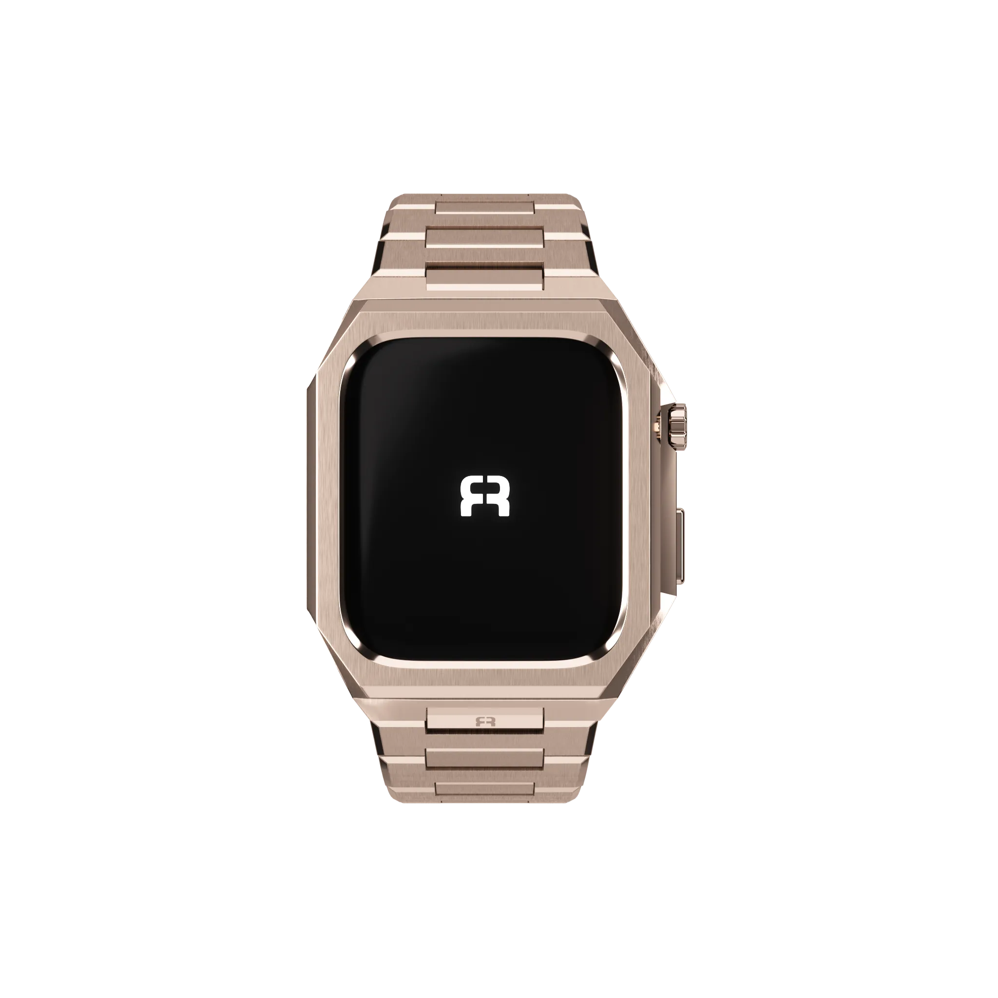 Reqior Apple Watch 45mm case met stalen band 'Nautilus' (roségoud)