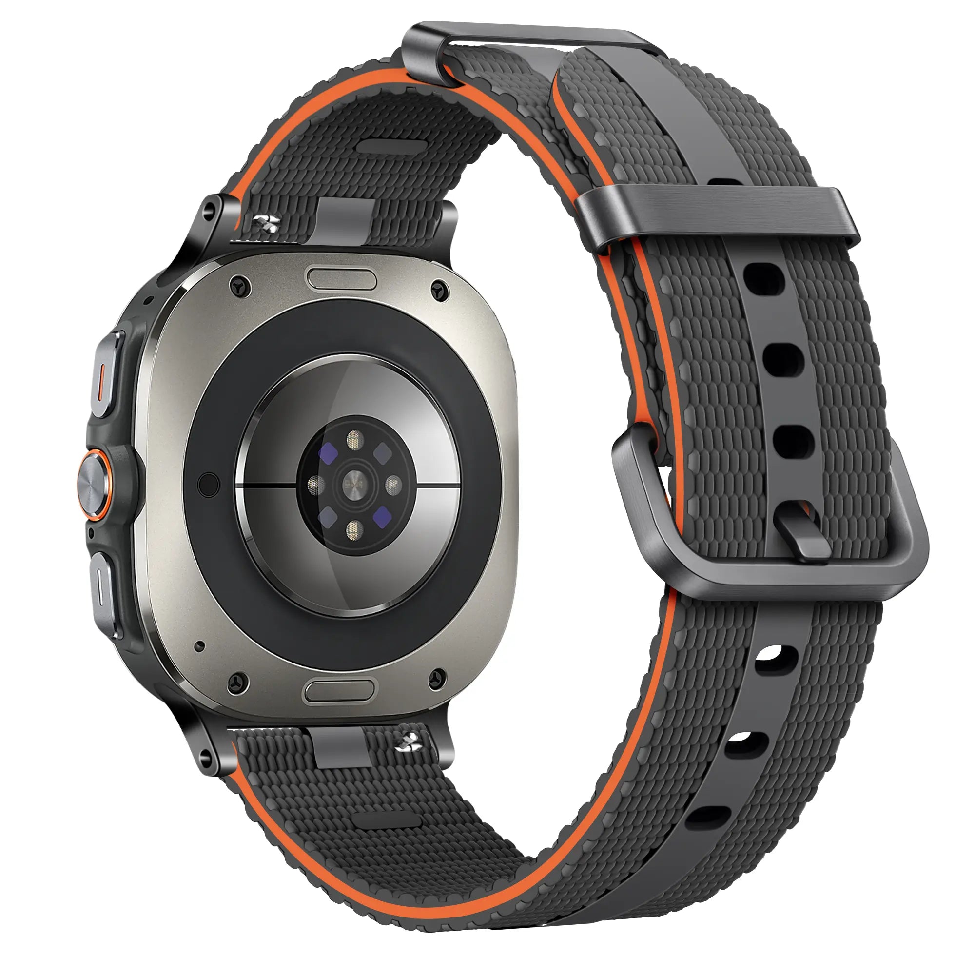 Samsung Galaxy Watch Ultra siliconen active band (donkergrijs/oranje)