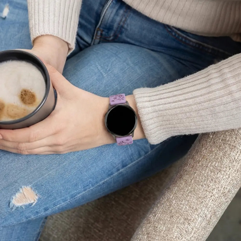 Bandz Bracelet silicone 'Fleurs' Garmin Approach J1 (lilas/violet)
