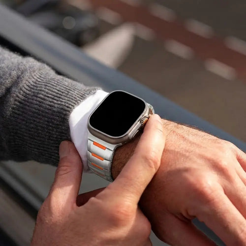 Correa acero híbrido Apple Watch Ultra (titanio/naranja)