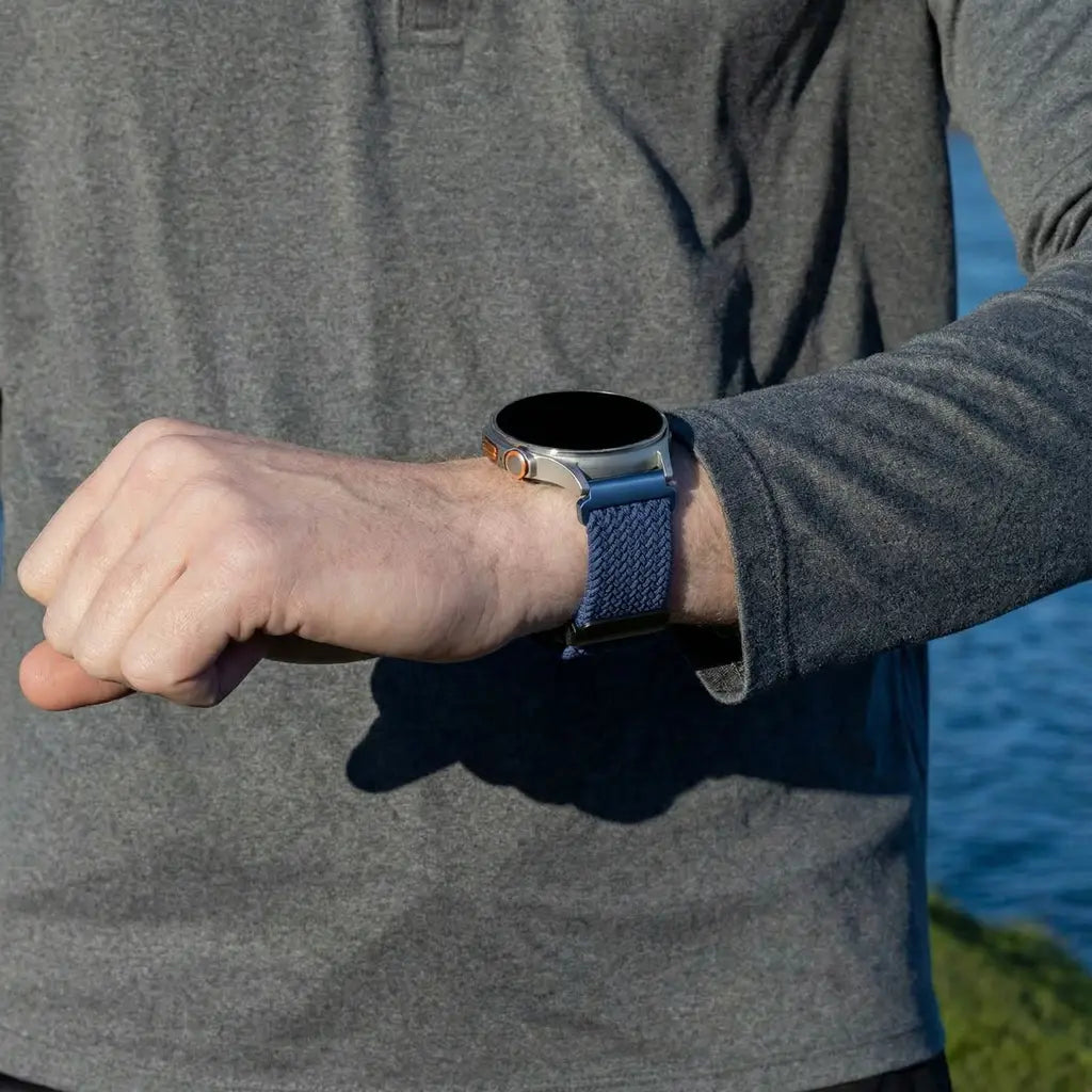 Samsung Galaxy Watch 6 - 44mm gevlochten band met P-buckle (blauw)