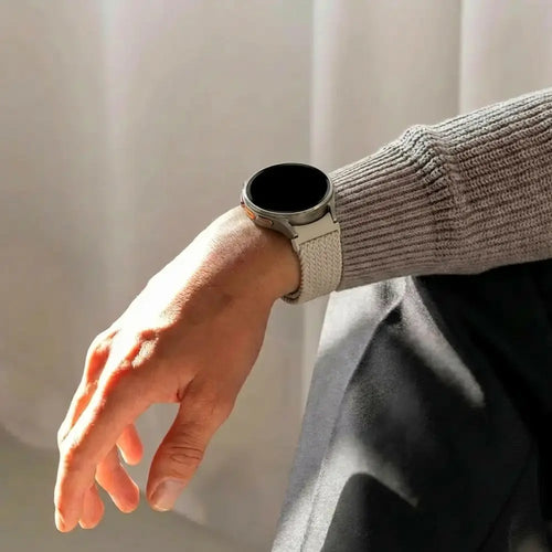 Bandz Samsung Galaxy Watch 7 - 40mm gevlochten band 'Easy fit' (sterrenlicht)