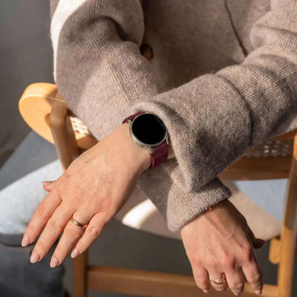 Bandz Amazfit GTS 2 Vintage Nylon Strap (Wine Red)