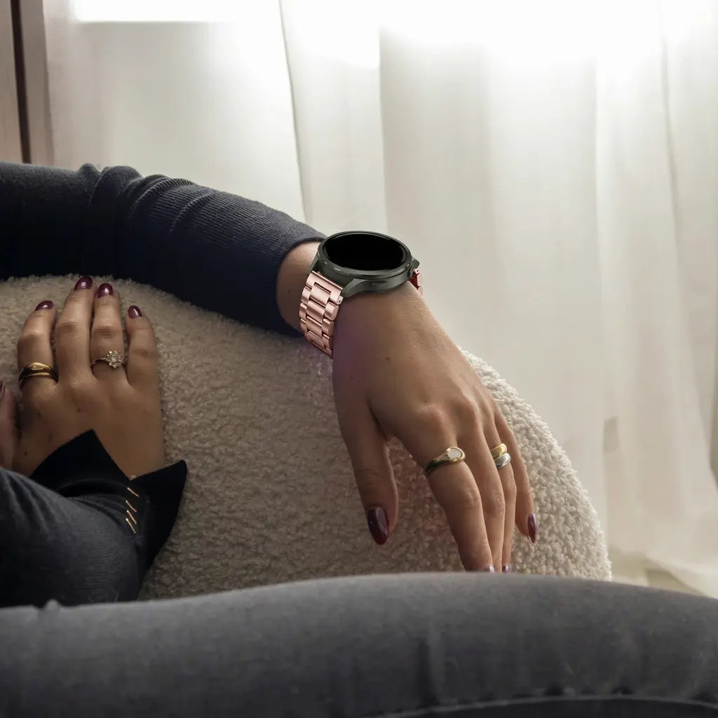 Bandz Garmin Vivoactive 6 stalen band 'Classic' (roze)