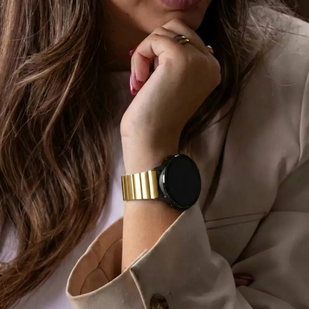 Bandz Garmin Vivoactive 6 stalen band 'One Bead' (goud)