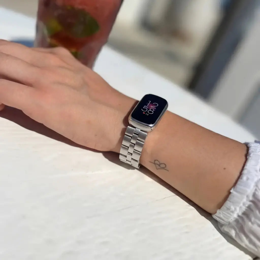 Fitbit Luxe stalen band (zilver)