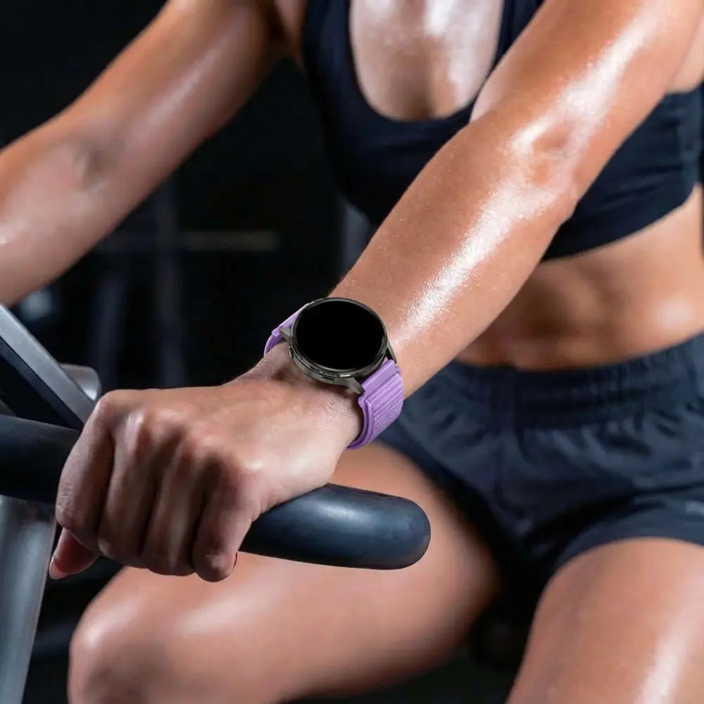 Bandz Garmin Venu 4 - 41mm nylon band 'Wave' (lichtpaars)