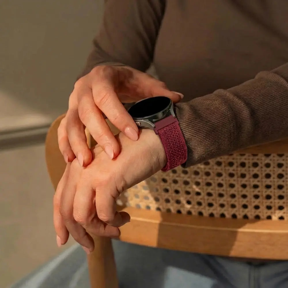 Bandz Amazfit GTS 2 Vintage Nylon Strap (Wine Red)