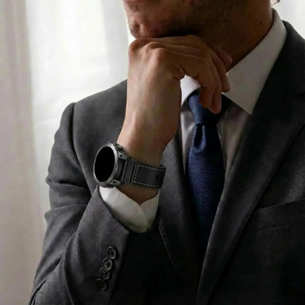 Garmin D2 Mach 2 - 51mm Premium Leather Strap (Black)