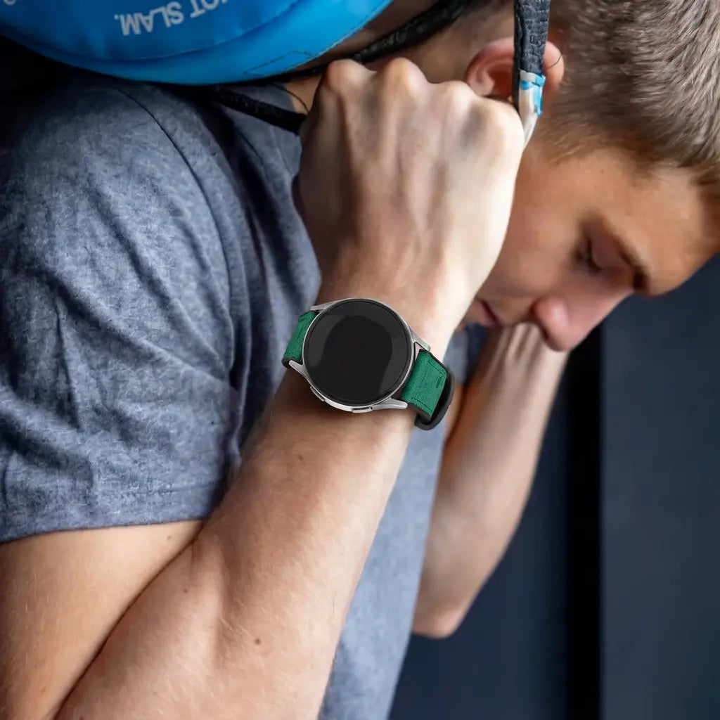 Samsung Galaxy Watch 3 45mm leren hybrid bandje (groen)