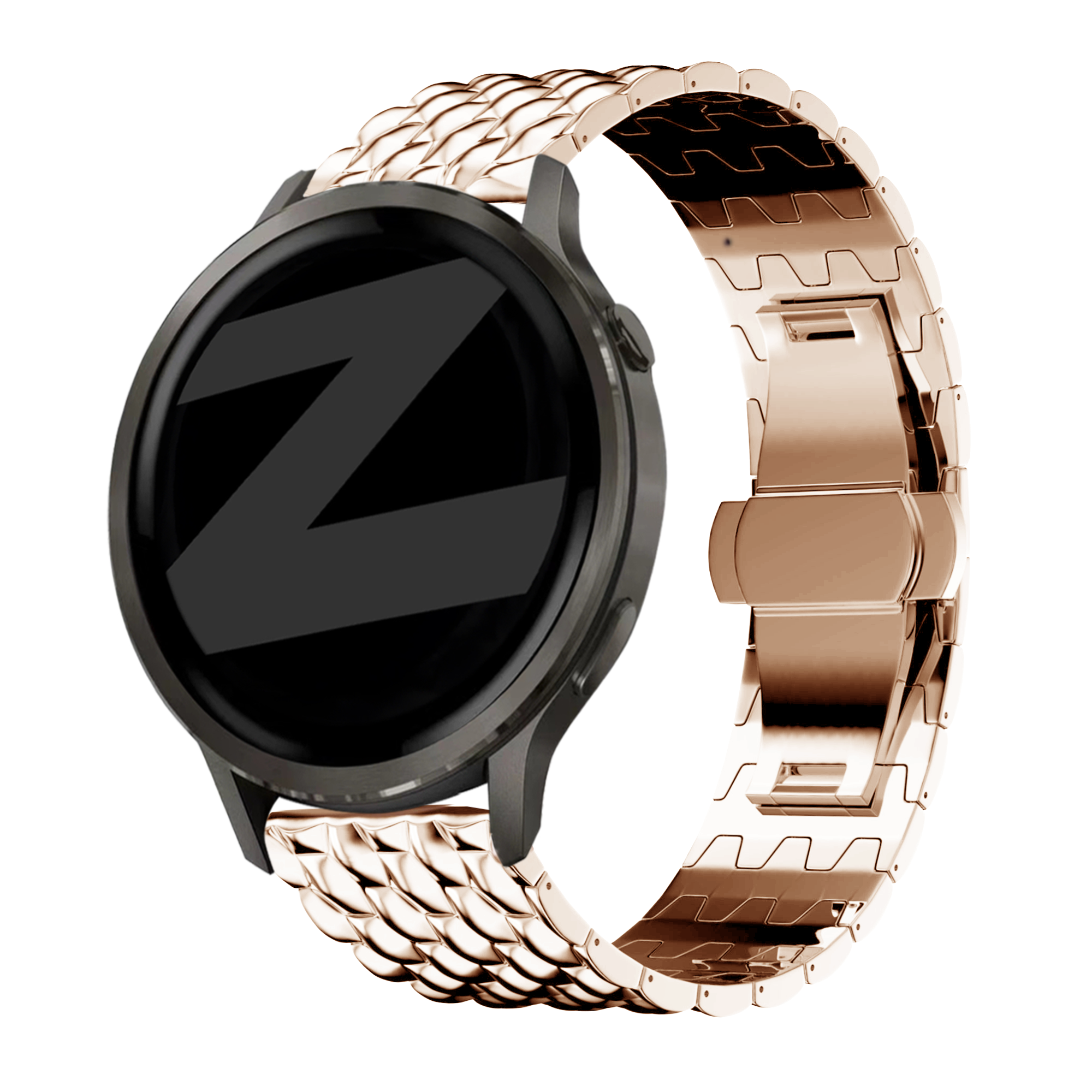 Bandz Garmin Forerunner 70 Stahlarmband 'Dragon' (Roségold)