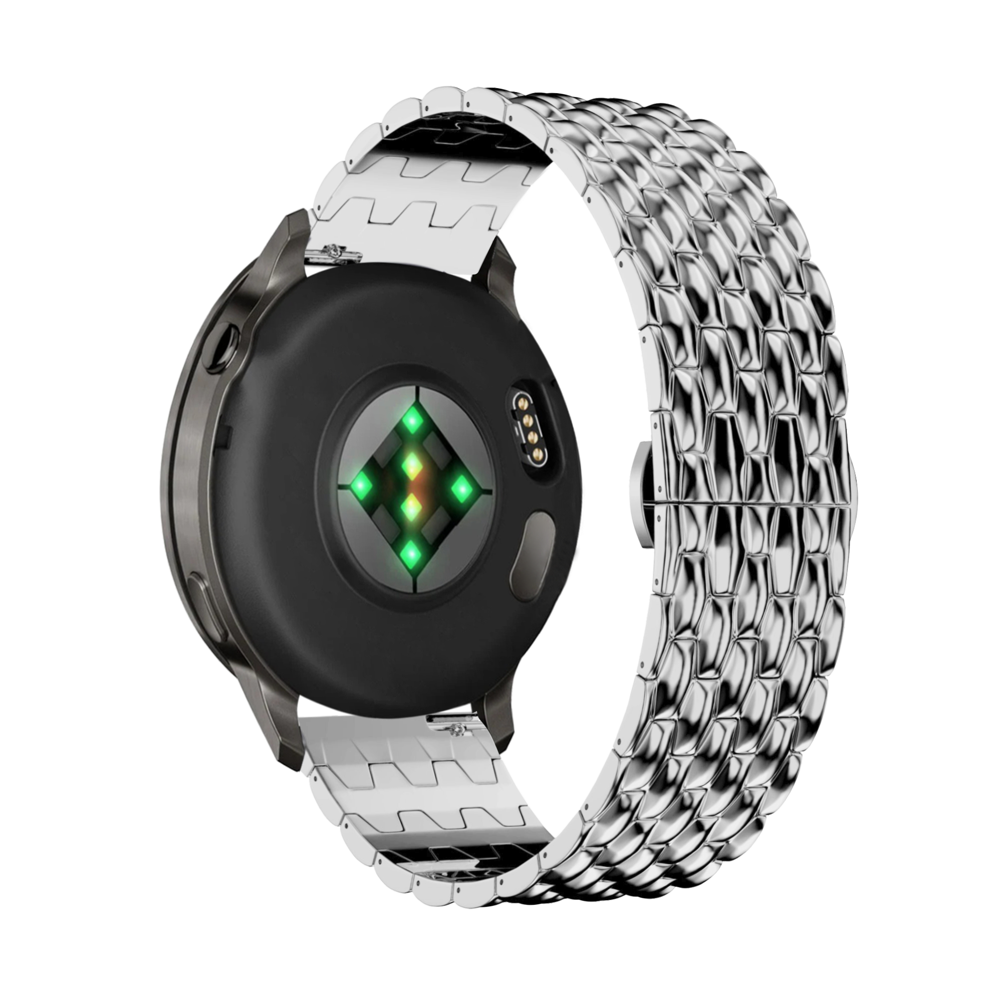 Bandz Garmin Forerunner 170 Steel Strap 'Dragon' (Silver)