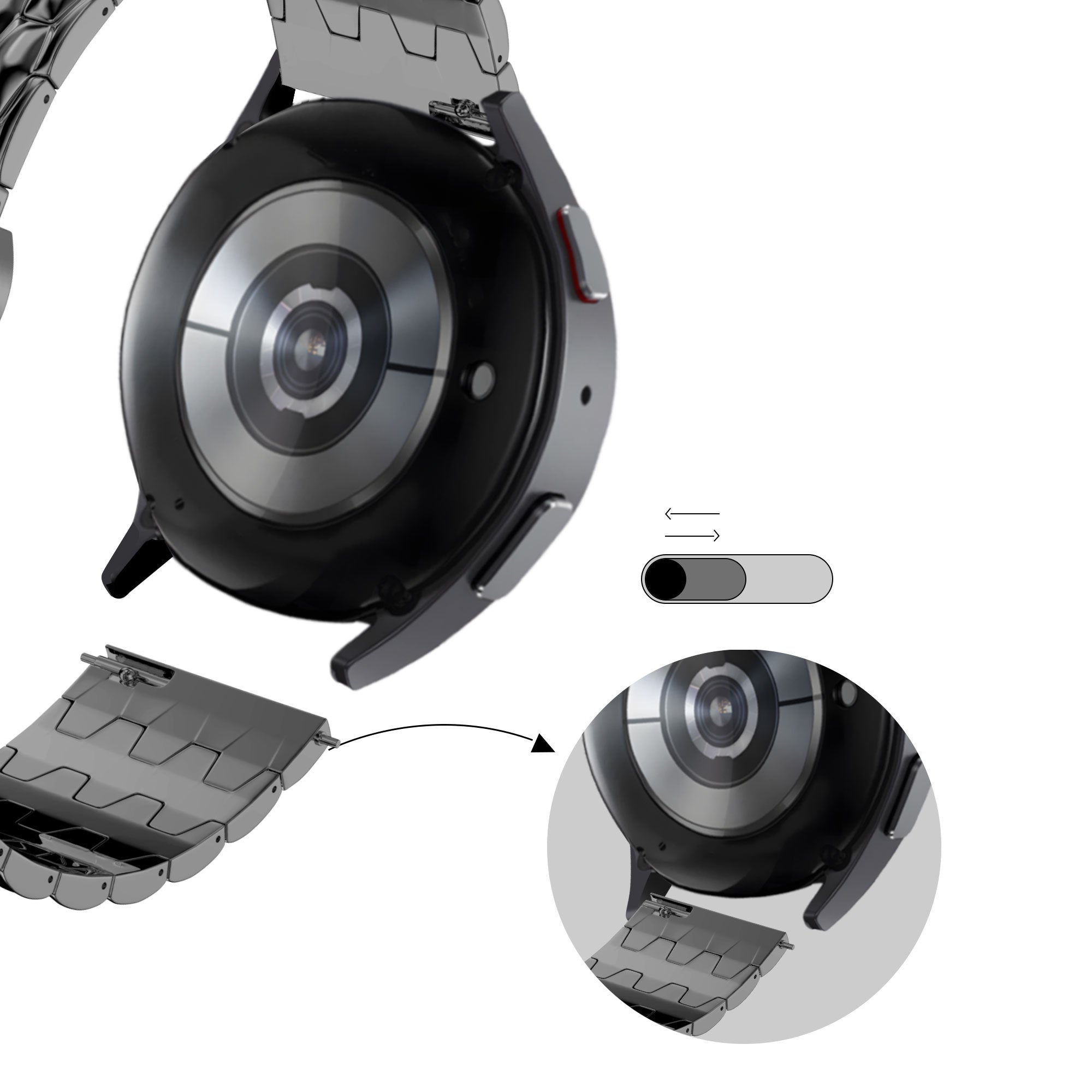 Bandz Correa acero 'Dragon' Garmin Vivoactive 5 (negro)