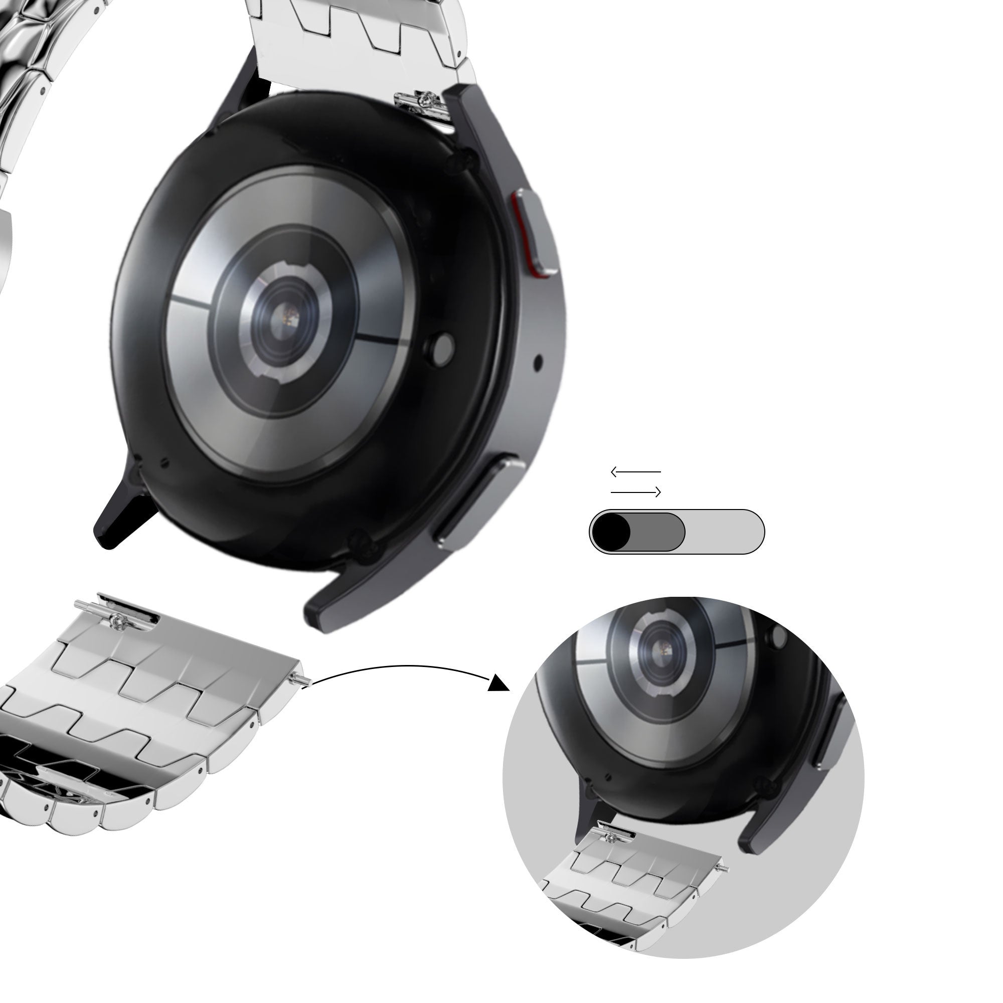 Bandz Correa acero 'Dragon' Garmin Approach S40 (plateado)