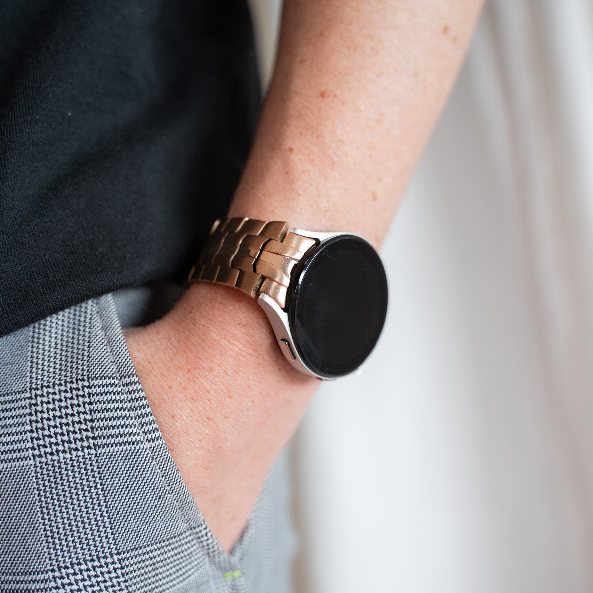 Samsung Galaxy Watch 7 - 44mm Stahl-'Iron' Armband (Roségold)