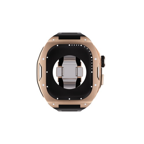 Reqior Boîtier avec bracelet en caoutchouc Apple Watch 45mm (rose or)