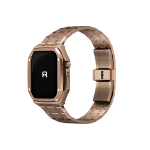 Reqior Boîtier avec bracelet en acier Apple Watch 45mm (rose or)
