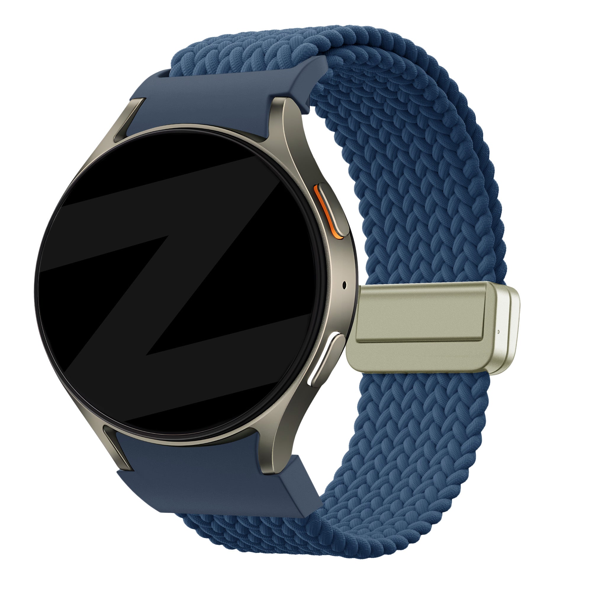 Bandz Samsung Galaxy Watch 4 44mm Braided Strap 'Easy Fit' (Blue)