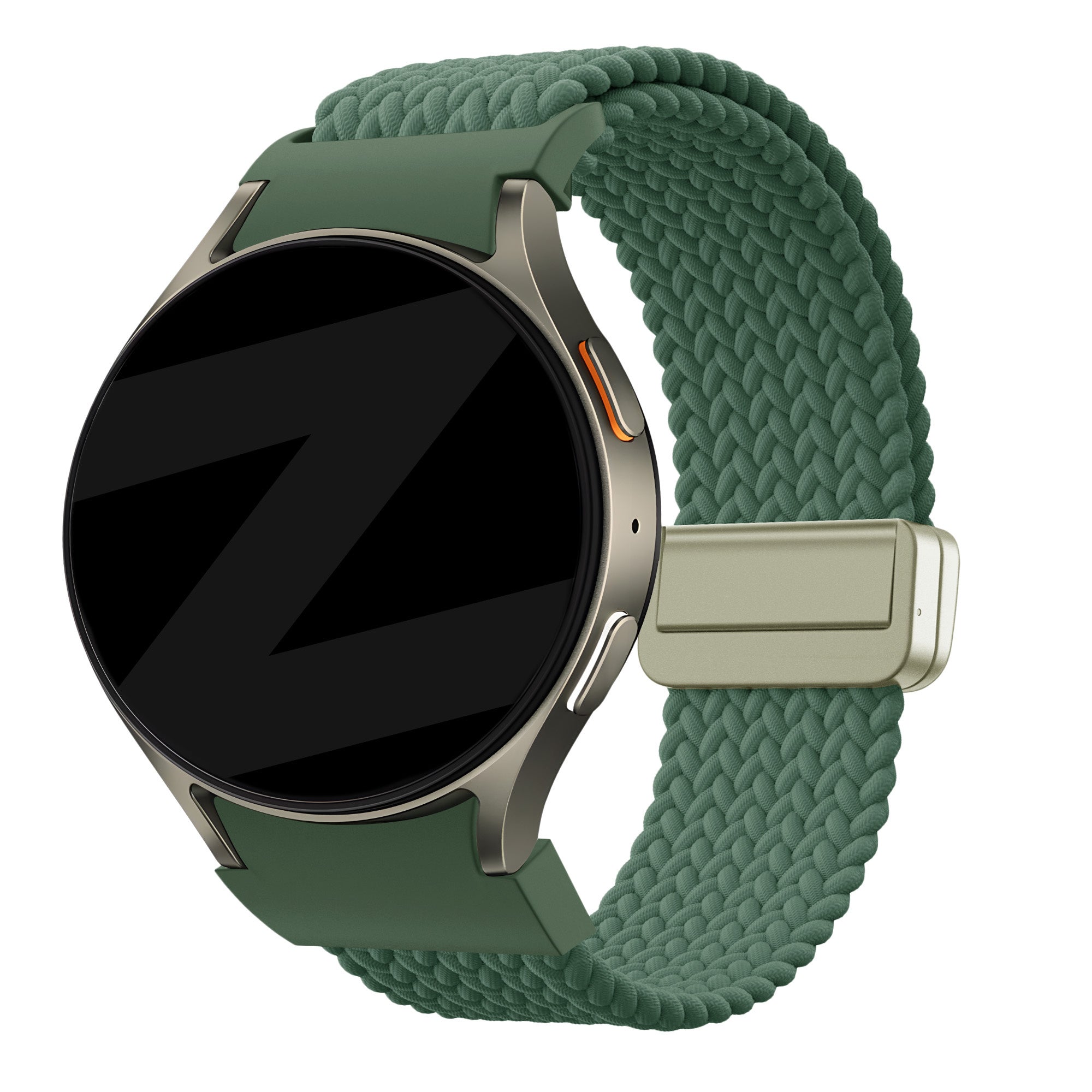 Bandz Samsung Galaxy Watch 4 44mm Braided Strap 'Easy Fit' (Green)