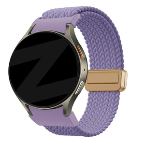 Bandz Samsung Galaxy Watch 4 44mm Braided Strap 'Easy Fit' (Lilac)