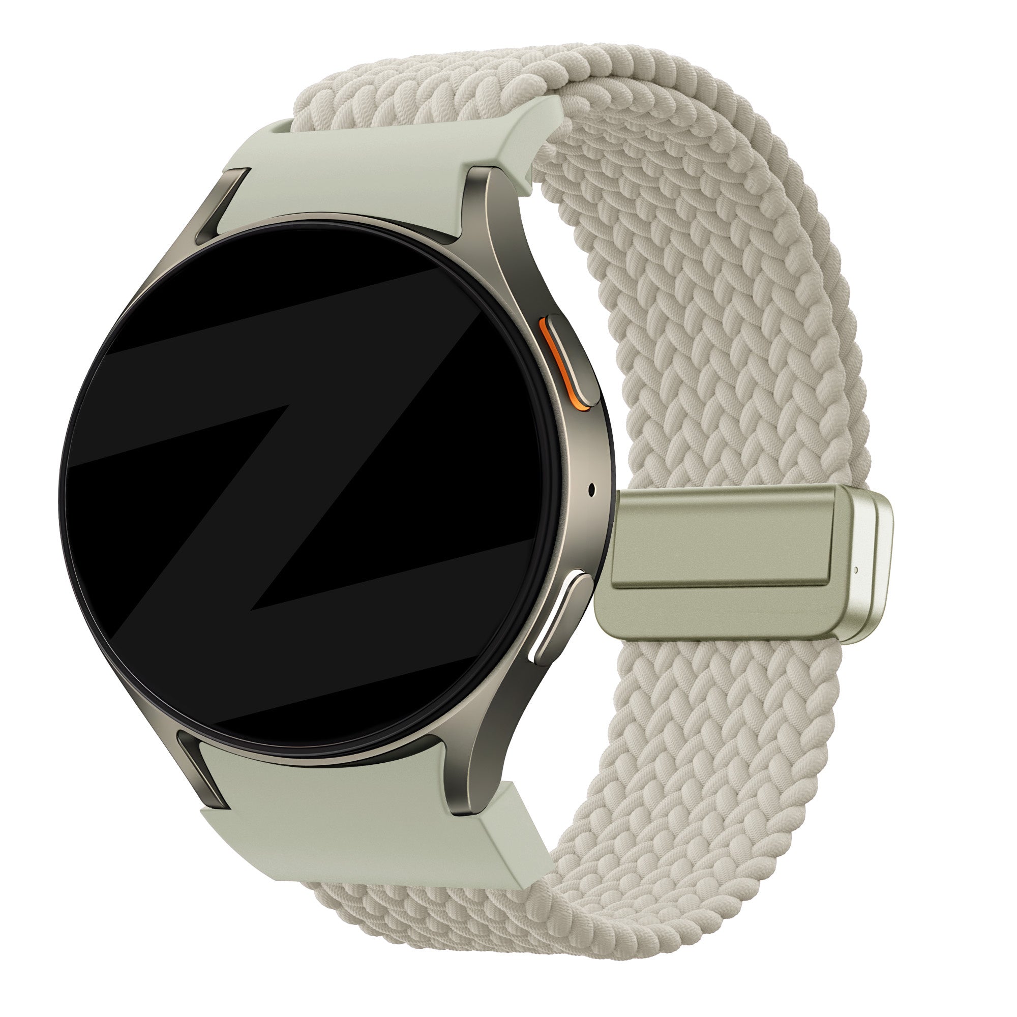 Bandz Samsung Galaxy Watch 4 44mm Braided Strap 'Easy Fit' (Starlight)