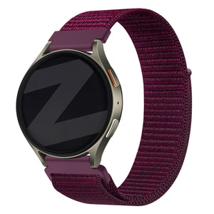 Bandz Samsung Galaxy Watch 4 Classic 42mm Nylon Strap 'Easy Fit' (Plum)