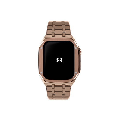 Reqior Boîtier avec bracelet en acier Apple Watch 45mm (rose or)