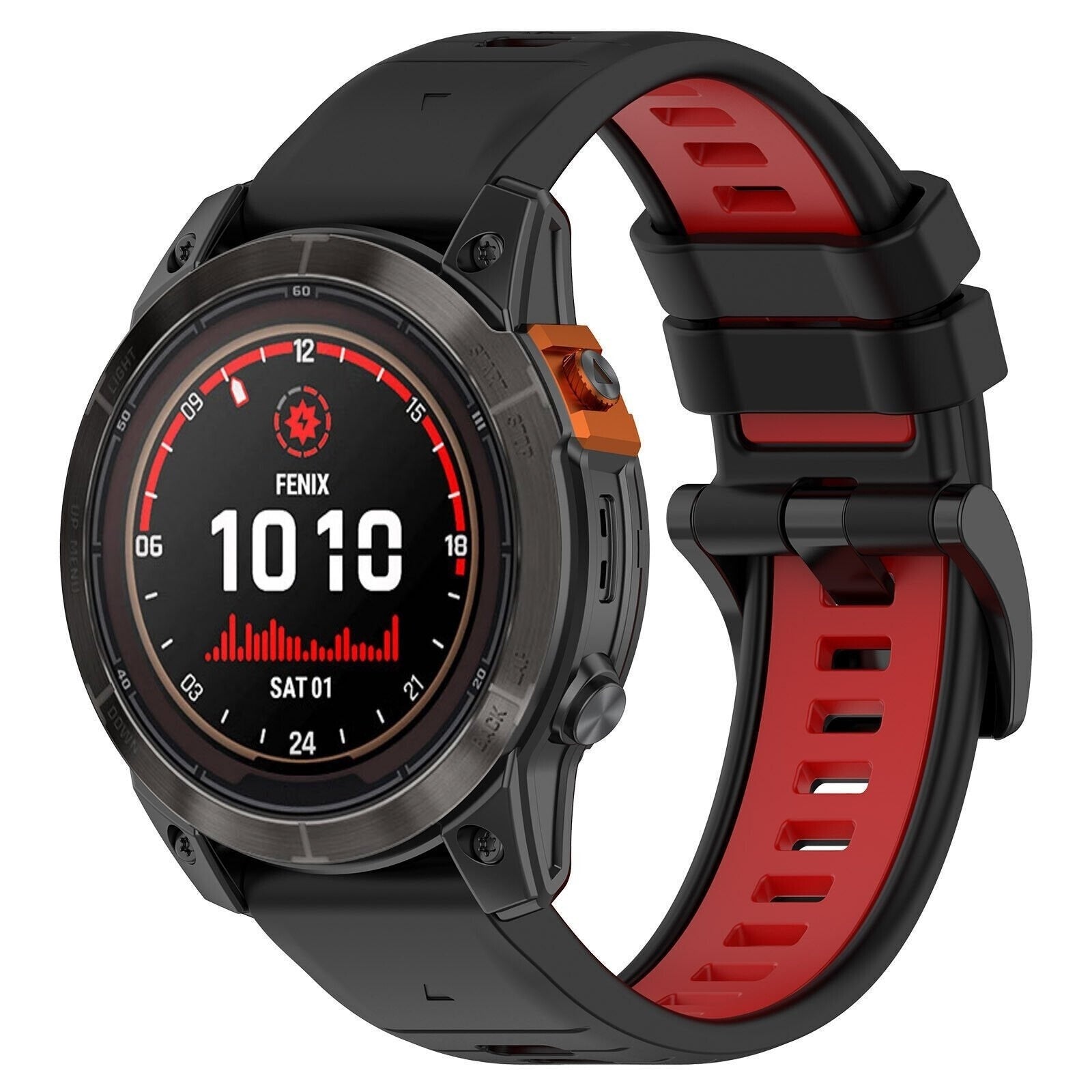Correa deportiva con hebilla Garmin MARQ (negro/rojo)