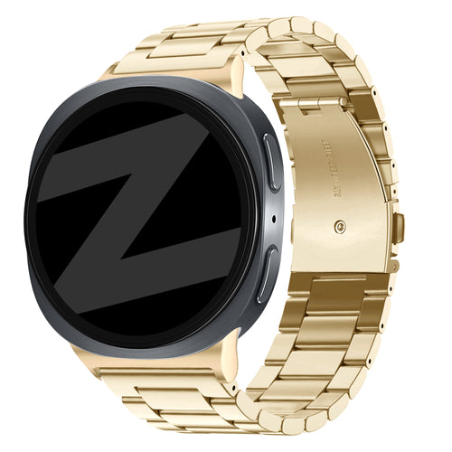 Bandz Samsung Galaxy Watch 8 Classic Steel Strap 'Classic' (Retro Gold)