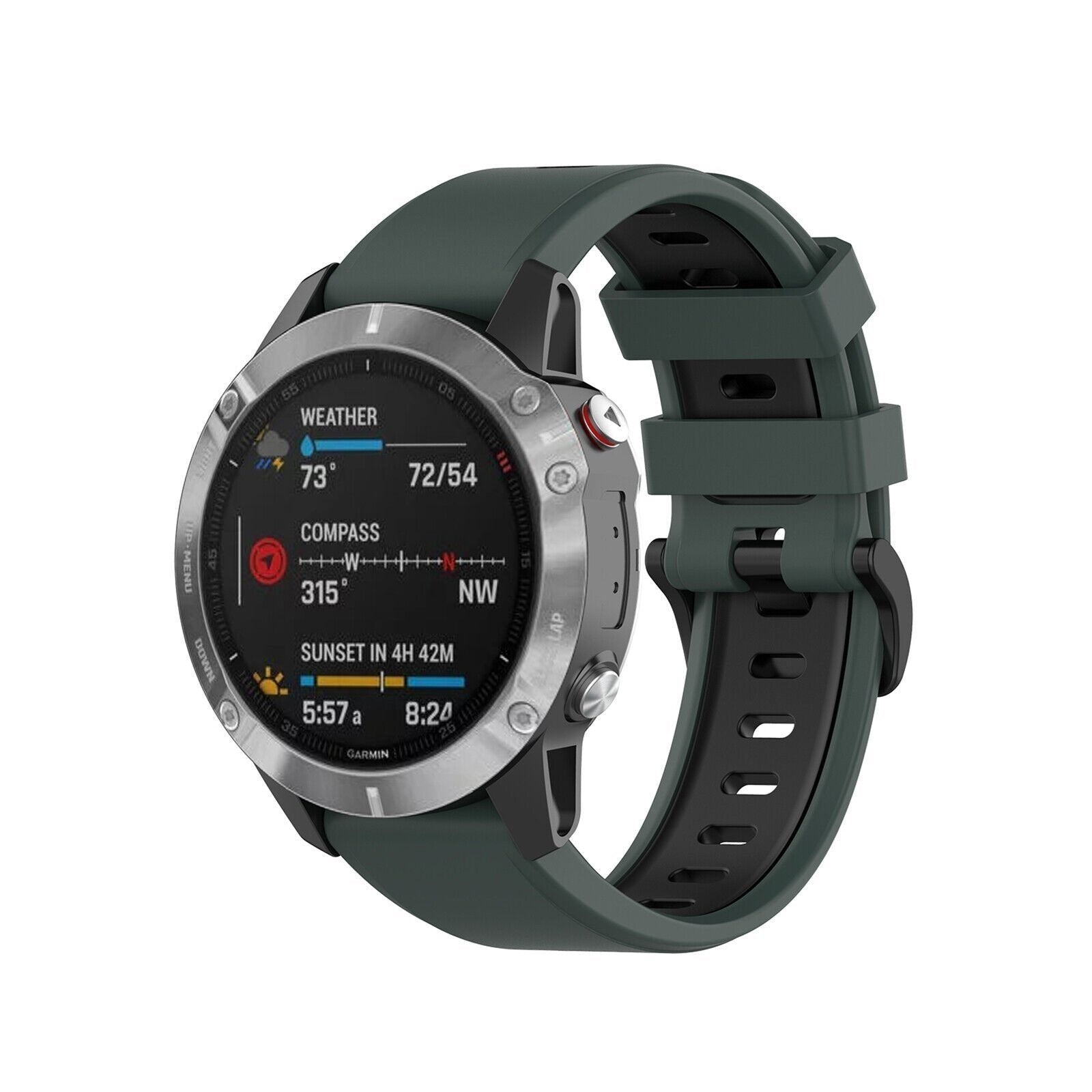 fenix-5x-6x-sport-gesp-groen-zwart