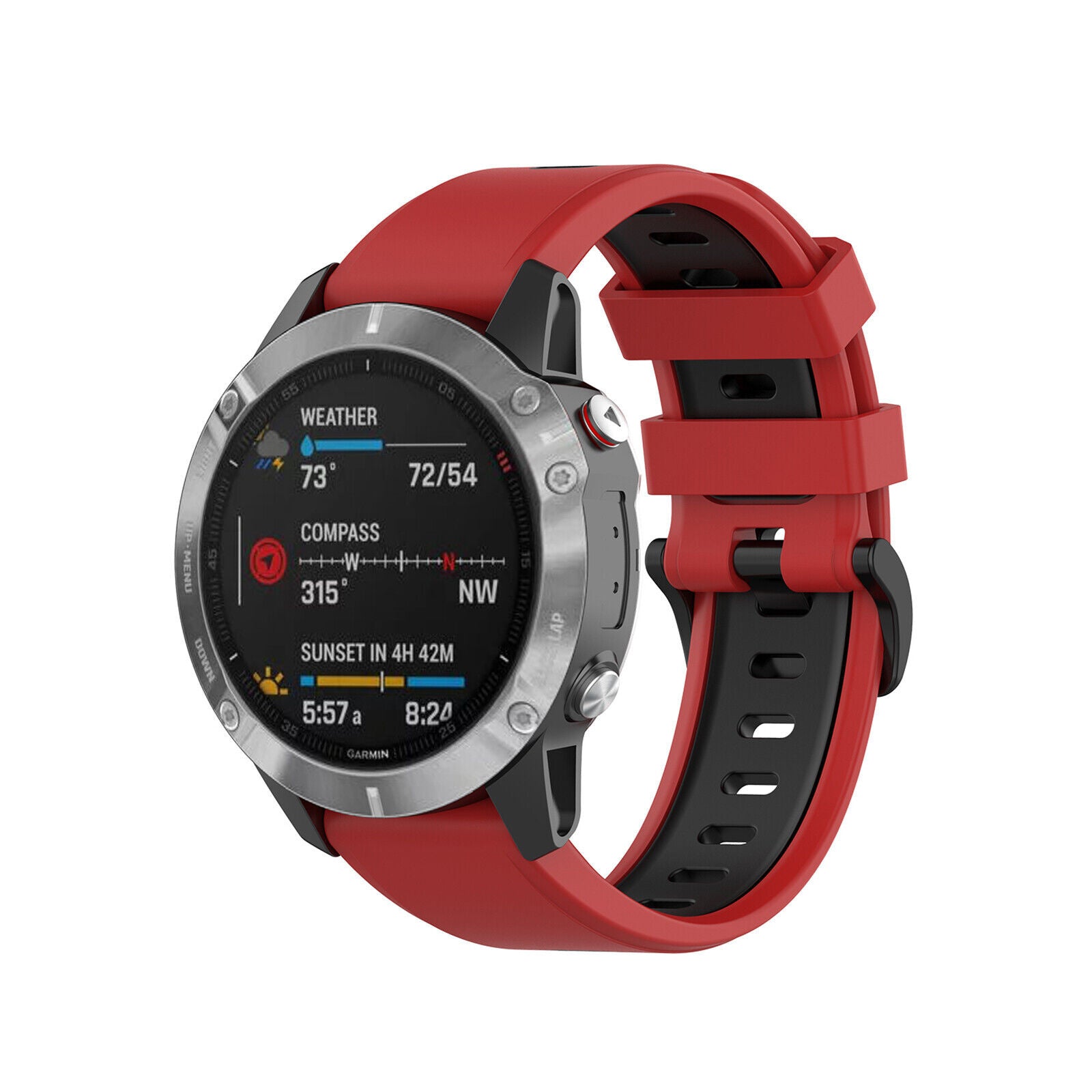 fenix-5x-6x-sport-gesp-rood-zwart