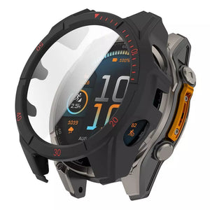 Coque rigide avec verre Garmin Fenix 8 - 51mm SOLAR (noir/rouge)