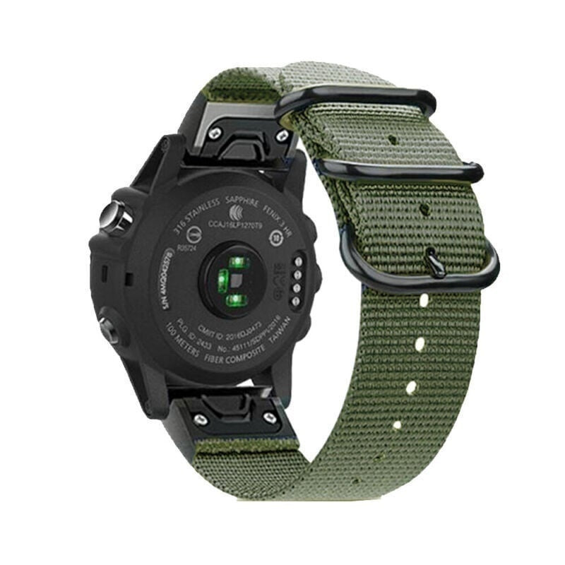 Correa nylon con hebilla Garmin Forerunner 970 (verde)