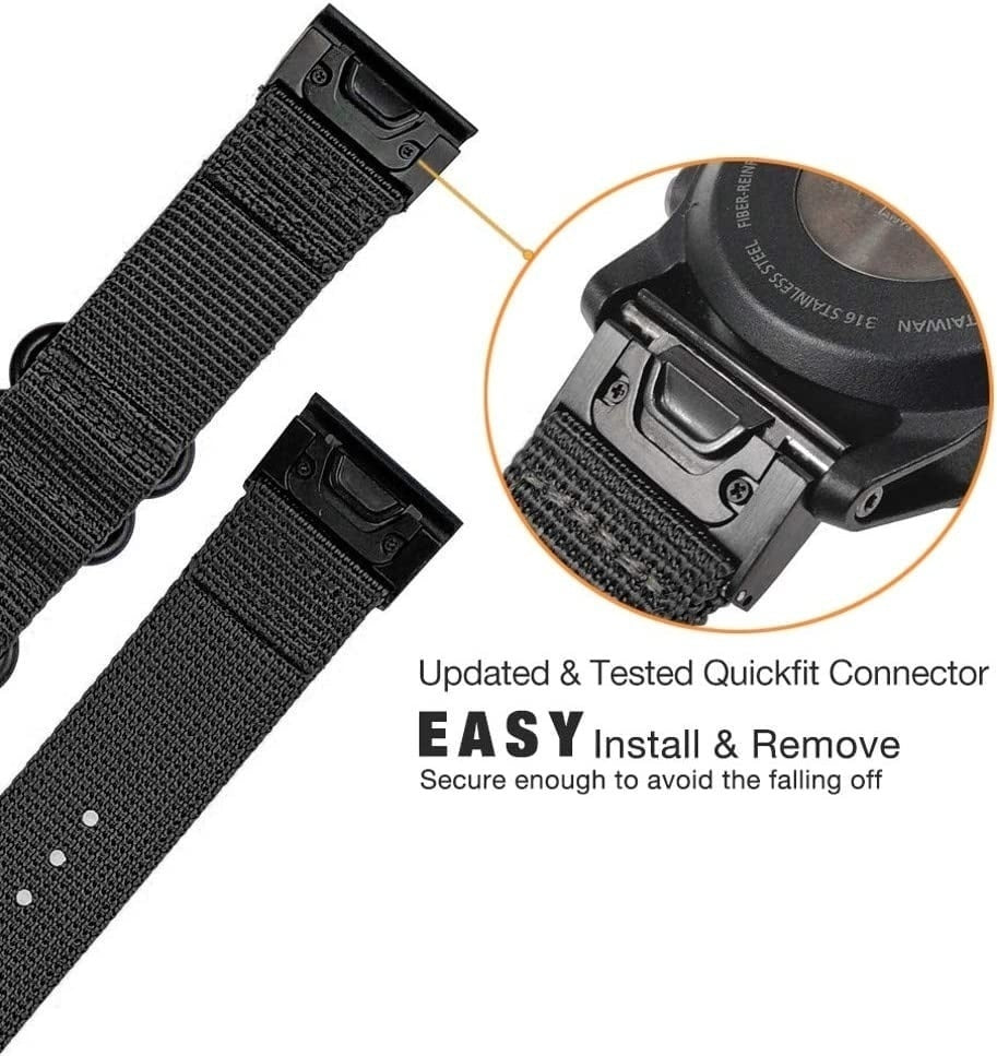 Correa nylon con hebilla Garmin Forerunner 970 (negro)